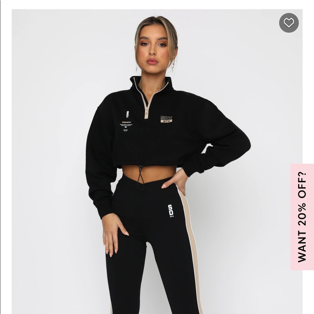 SARAH’S DAY X WHITE FOX UNDERCARD CROPPED SWEATER BLACK